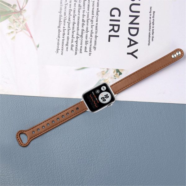 Apple Watch Series 8 (41mm) cowhide genuine leather watch strap - Brown Online