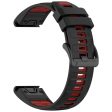 22mm Strap Garmin Fenix 8 47mm   Fenix E 47mm   Quatix 7 Pro Universal Silicone Watch Band - Black+Red Online Sale