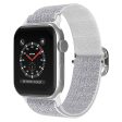 Apple Watch (41mm) stitching nylon watch strap with rhinestone buckle - Silver   White Hot on Sale