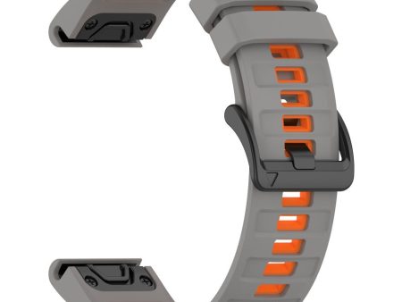 22mm Strap Garmin Fenix 8 47mm   Fenix E 47mm   Quatix 7 Pro Universal Silicone Watch Band - Space Grey+Orange Discount