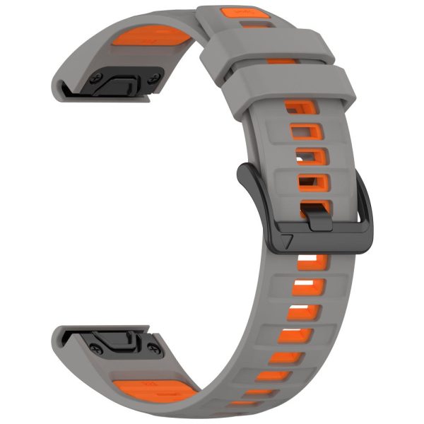 22mm Strap Garmin Fenix 8 47mm   Fenix E 47mm   Quatix 7 Pro Universal Silicone Watch Band - Space Grey+Orange Discount