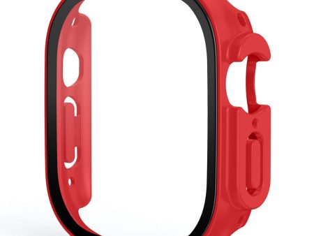 Apple Watch Ultra cover with tempered glass screen protector - Red Online Sale