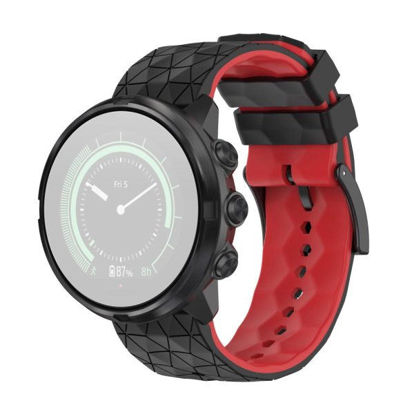 24mm silicone watch strap for Suunto - Black   Red Fashion