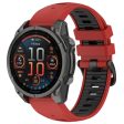 20mm Strap Garmin Fenix 8 43mm   Descent MK3   MK3i   epix Pro (Gen 2) 42mm Universal Silicone Watch Band - Red+Black Supply