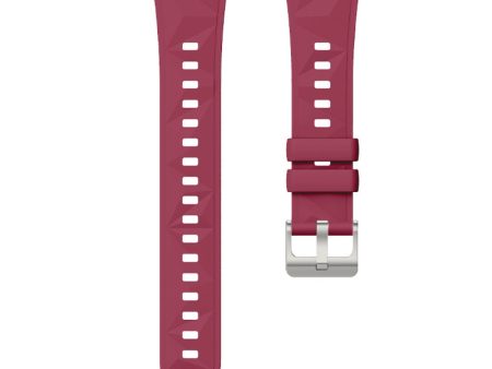 18mm Strap Huawei Watch GT 5 41mm   GT 4 41mm   Garmin Venu 3S Rhombus Pattern Universal Silicone Watch Band - Wine Red Fashion