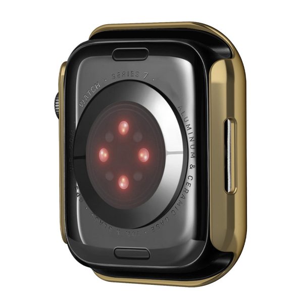 Apple Watch (41mm) electroplating cover with tempered glass - Gold For Cheap