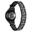 3-bead rhinestone décor stainless steel strap for Samsung Galaxy Watch 6   6 Classic   5   4 - Black Online