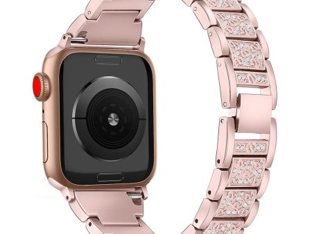 Apple Watch Series 41mm - 40mm - 38mm S Pattern Metal Strap - Rose Pink Sale