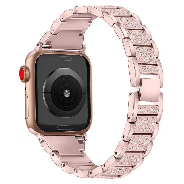 Apple Watch Series 41mm - 40mm - 38mm S Pattern Metal Strap - Rose Pink Sale