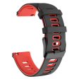 20mm Universal dual color silicone watch strap - Black   Red For Cheap