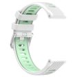 20mm Universal dual color cross strip silicone strap - White   Teal Green Online Sale