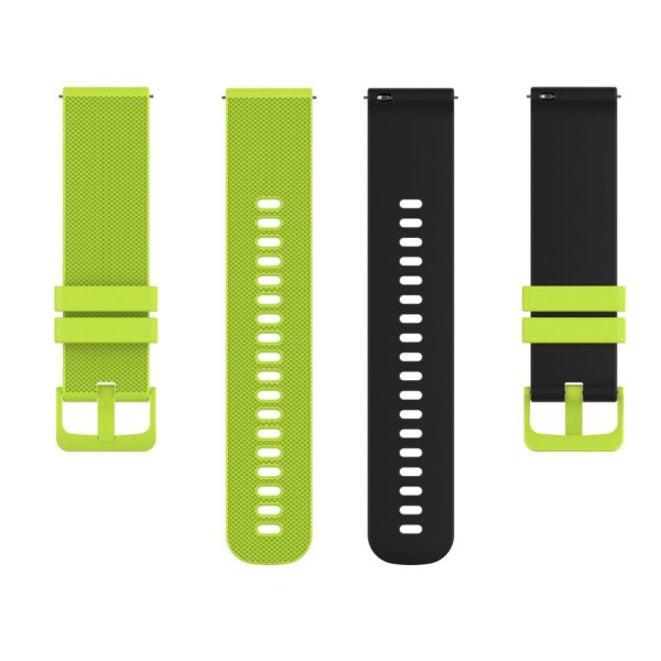 22mm Universal dual color grid pattern silicone watch strap - Lime   Black Online Hot Sale