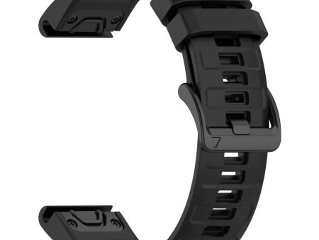 22mm Strap Garmin Fenix 8 47mm   Fenix E 47mm   Quatix 7 Pro Universal Silicone Watch Band - Black on Sale