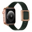 Apple Watch Series 8 (45mm)   Watch Ultra genuine leather watch strap with rose gold buckle - Fir Green For Cheap