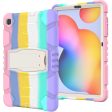 Samsung Galaxy Tab S6 Lite silicone cover with kickstand - Colorful Pink Hot on Sale