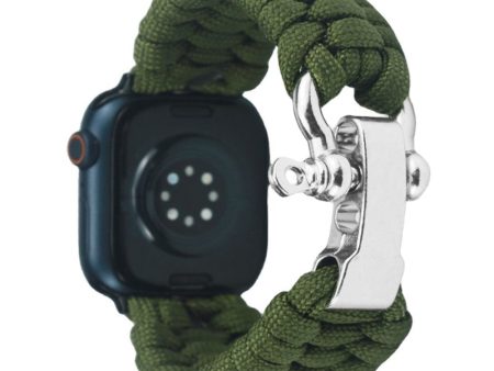 Apple Watch 49mm   45mm   44mm   42mm Nylon Braided Watch Band - Army Green on Sale