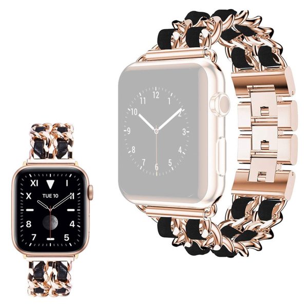 Apple Watch 40mm chain form stainless steel watch strap - Rose Gold   Black Online now