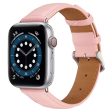 Apple Watch Series 8 (45mm)   Watch Ultra square imprinted genuine leather watch strap - Pink Online Hot Sale