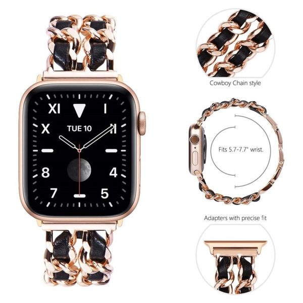 Apple Watch 40mm chain form stainless steel watch strap - Rose Gold   Black Online now