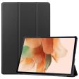 Samsung Galaxy Tab S7 FE tri-fold leather flip case - Black Online Sale