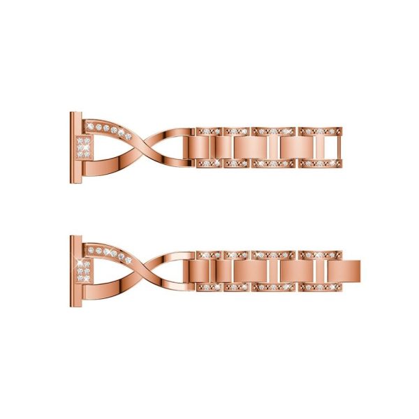 20mm Amazfit X-shape rhinestone watch band - Rose Gold For Discount