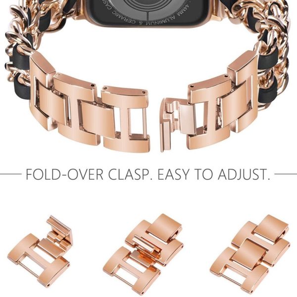 Apple Watch 40mm chain form stainless steel watch strap - Rose Gold   Black Online now