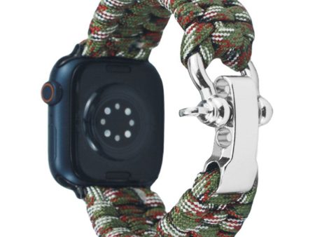 Apple Watch 49mm   45mm   44mm   42mm Nylon Braided Watch Band - Green Camo For Cheap