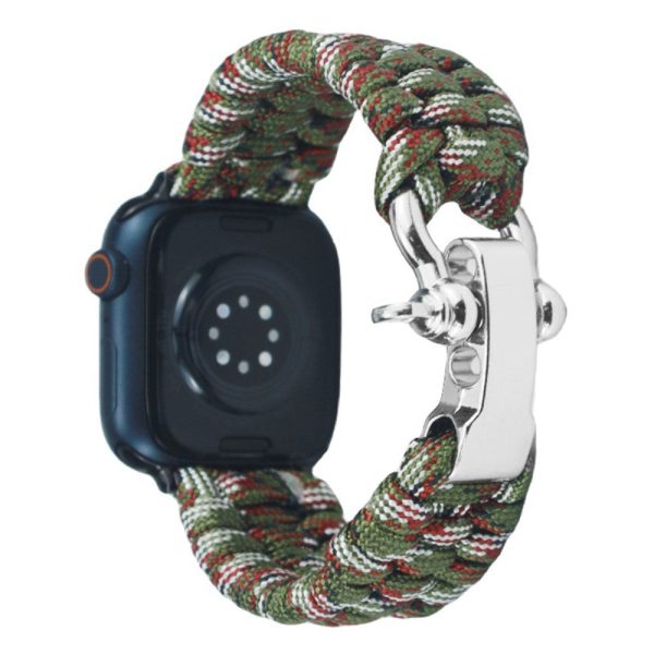 Apple Watch 49mm   45mm   44mm   42mm Nylon Braided Watch Band - Green Camo For Cheap