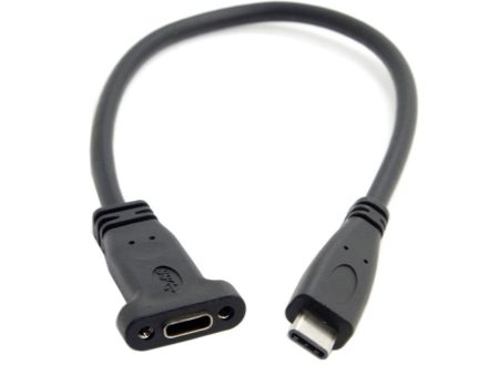 UniversalUSB 3.1 Type C Male to Female data cable with panel mount screw hole Online now