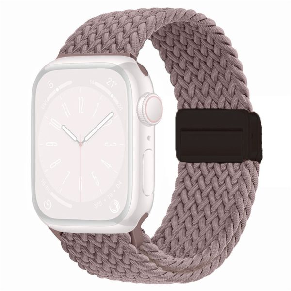 Apple Watch Series 41mm - 40mm - 38mm Universal Nylon Watch Band Magnetic Strap - Smoke Purple For Sale