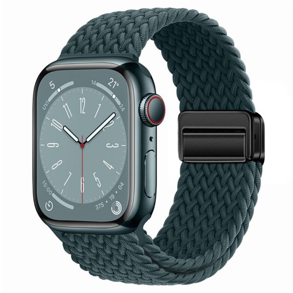 Apple Watch Series 41mm - 40mm - 38mm Universal Nylon Watch Band Magnetic Strap - Rainforest Green Sale