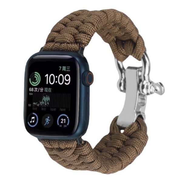 Apple Watch 49mm   45mm   44mm   42mm Nylon Braided Watch Band - Brown Online Hot Sale