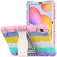 Samsung Galaxy Tab S6 Lite silicone cover with kickstand - Colorful Pink Hot on Sale