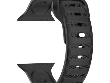 Apple Watch Series 49mm - 45mm - 44mm - 42mm Universal Fluororubber Watch Band - Black Online Hot Sale