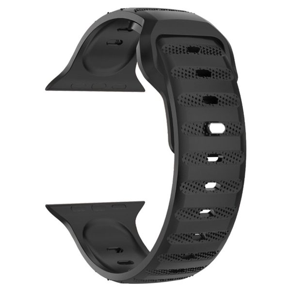 Apple Watch Series 49mm - 45mm - 44mm - 42mm Universal Fluororubber Watch Band - Black Online Hot Sale