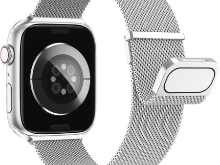 Apple Watch Series 49mm - 45mm - 44mm - 42mm Universal Magnetic Wrist Strap - Silver Cheap