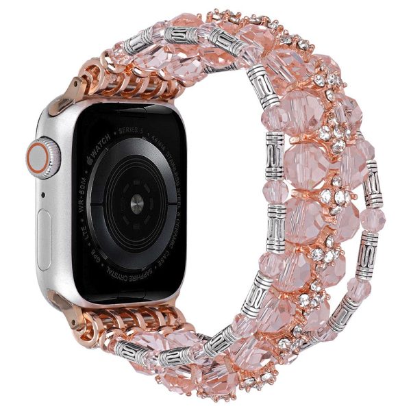 Apple Watch Series 41mm   40mm   38mm Beads Band Jewelry Wriststrap - Pink Online Sale