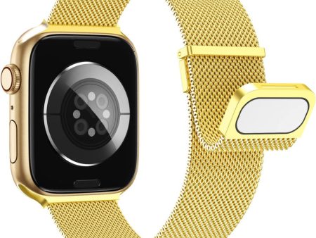 Apple Watch Series 49mm - 45mm - 44mm - 42mm Universal Magnetic Wrist Strap - Gold Online Sale