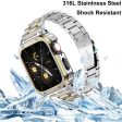 Apple Watch Series 8 (41mm) 5 bead metal strap with cover - Silver   Gold Sale