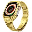 Apple Watch Series 8 (41mm) 5 bead metal strap with cover - Gold Fashion