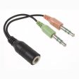 Universal 3.5mm Male to Female audio Y splitter cable adapter Online