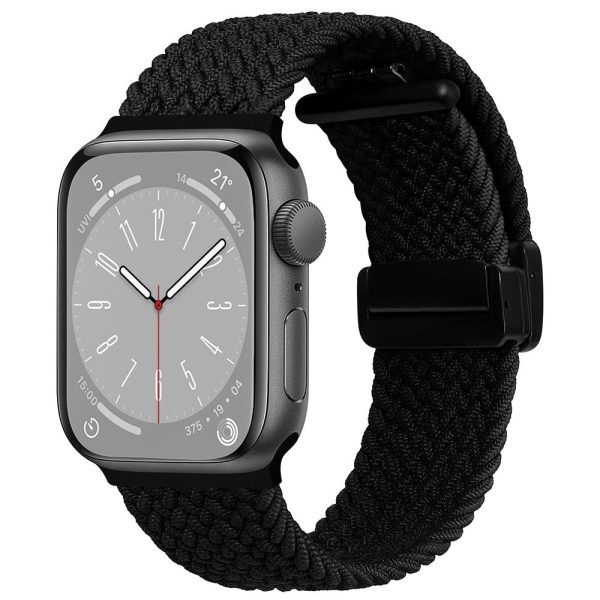 Apple Watch Series 41mm - 40mm - 38mm Universal Nylon Watch Band Magnetic Strap - Black Discount