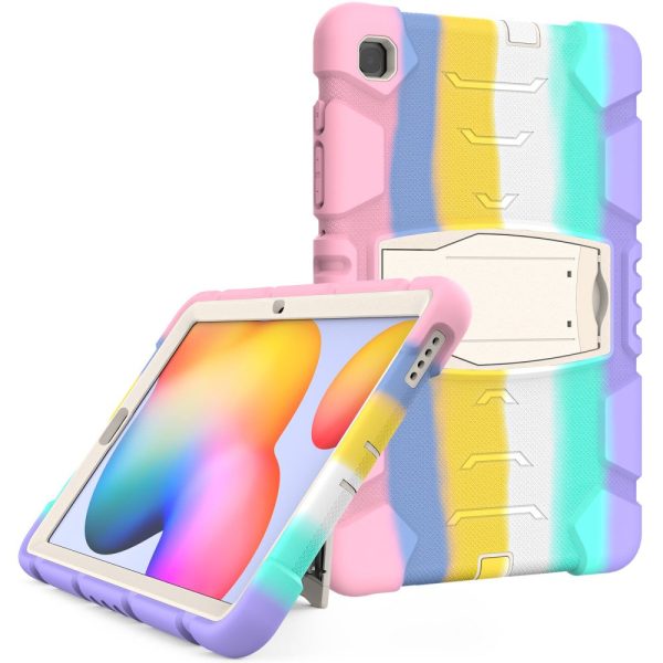 Samsung Galaxy Tab S6 Lite silicone cover with kickstand - Colorful Pink Hot on Sale