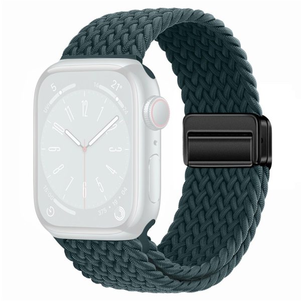 Apple Watch Series 41mm - 40mm - 38mm Universal Nylon Watch Band Magnetic Strap - Rainforest Green Sale