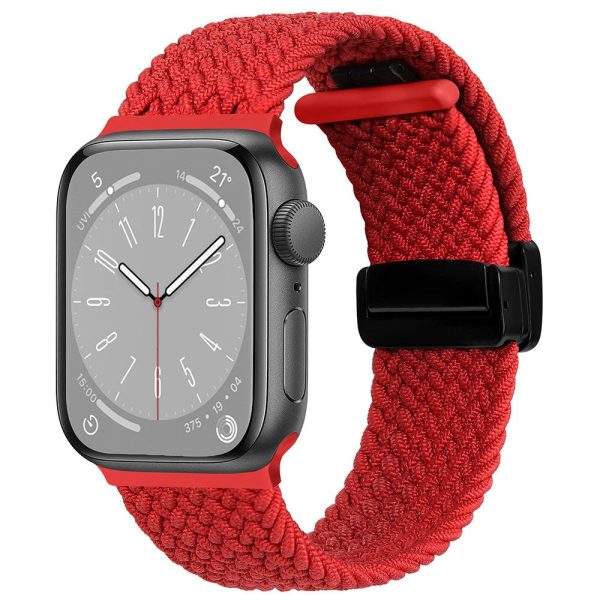 Apple Watch Series 49mm - 45mm - 44mm - 42mm Universal Watch Strap Nylon Wristband - Red For Cheap