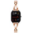 20mm Amazfit X-shape rhinestone watch band - Rose Gold For Discount