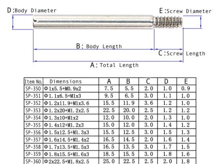 Stainless Steel Screw Pins (Packs of 10) Hot on Sale